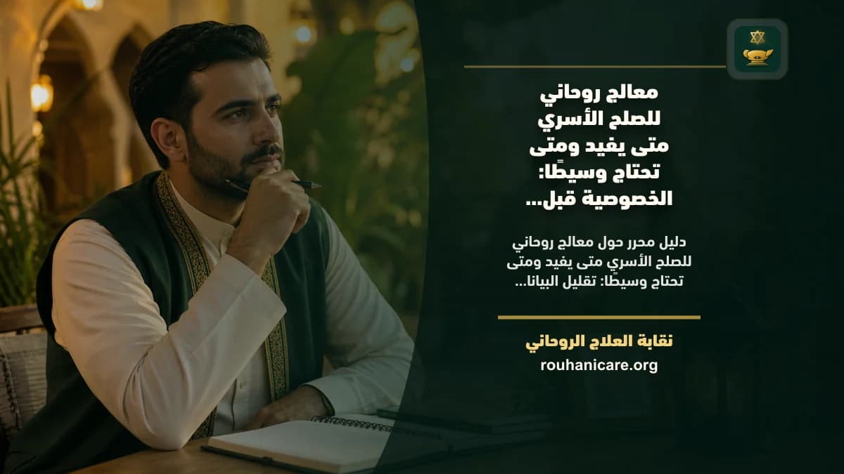 معالج روحاني للصلح الأسري متى يفيد ومتى تحتاج وسيطًا: كيف تختار استشارة روحانية بخصوصية؟